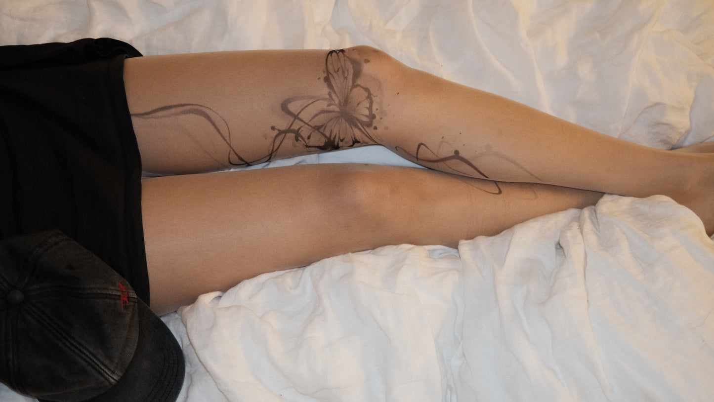 Butterfly Tattoo Sheer Tights