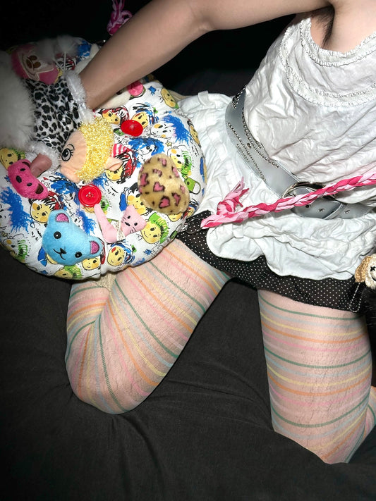 Pastel Dream Striped Tights for Playful and Whimsical Outfits