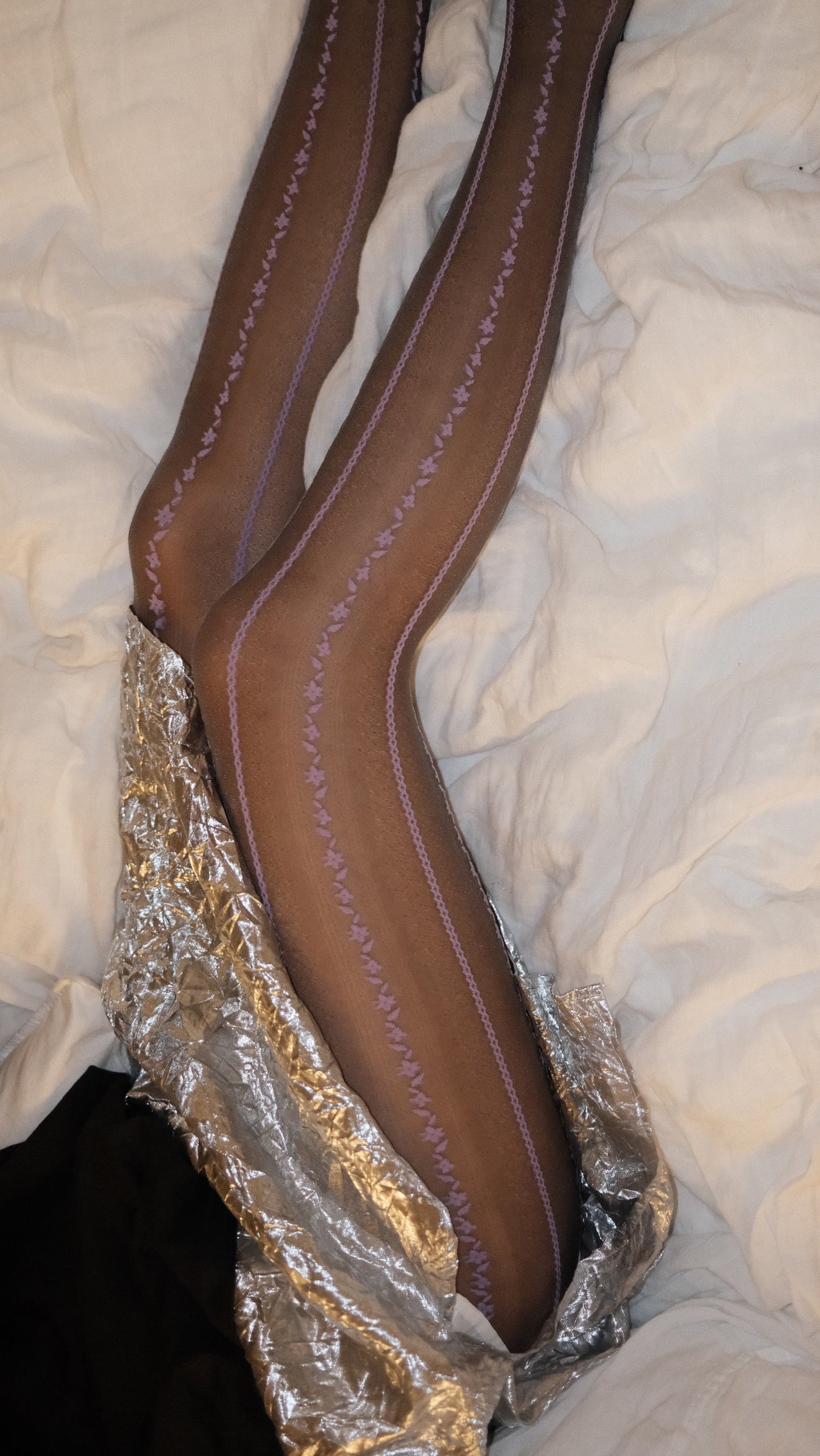 Balletcore Vintage Vertical Lace Sheer Stockings